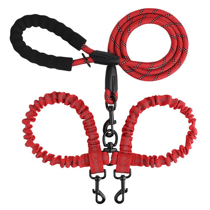 Dual Dog Leash 360 Swivel No Tangle Walking Double Dog Leash