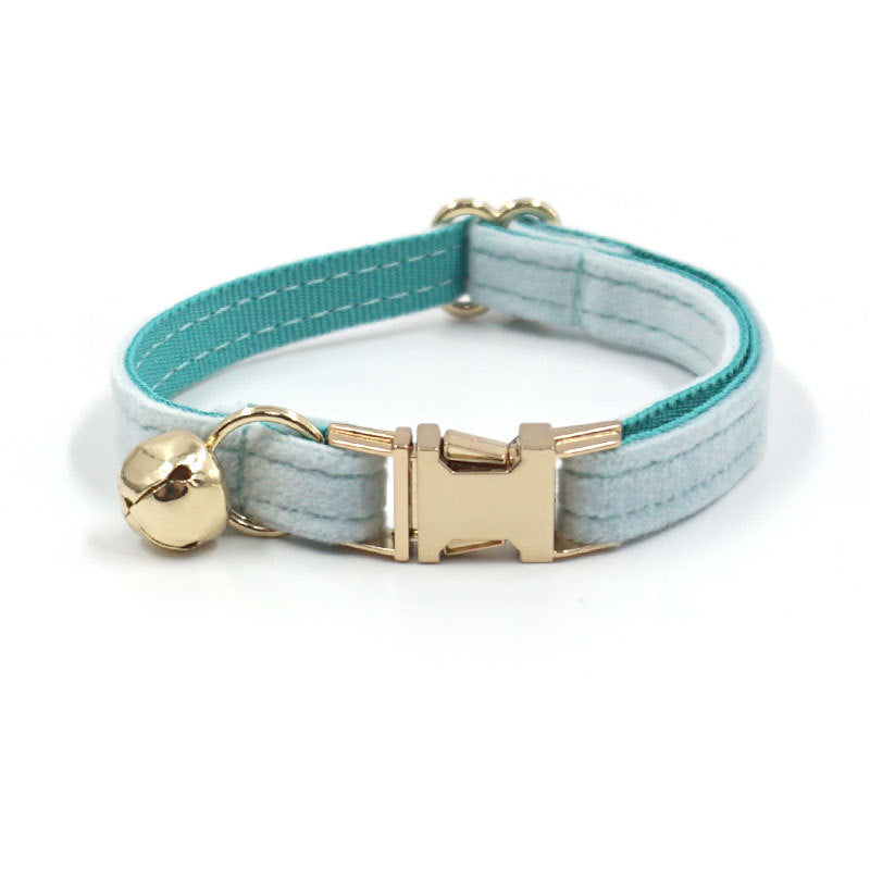 Pets Soft High Quality Velvet Personalized cat Collar With Bell