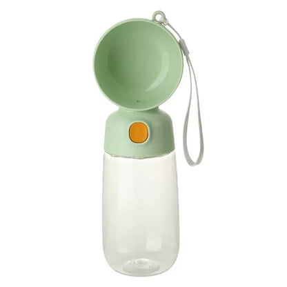 Portable Dog Water Bottle for Walking - Dog Travel Water Dispenser with Food Container