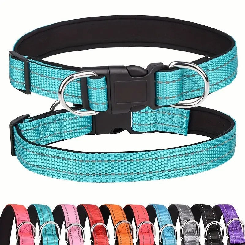 Strapazierfähiges Hundehalsband aus reflektierendem Nylonleder 