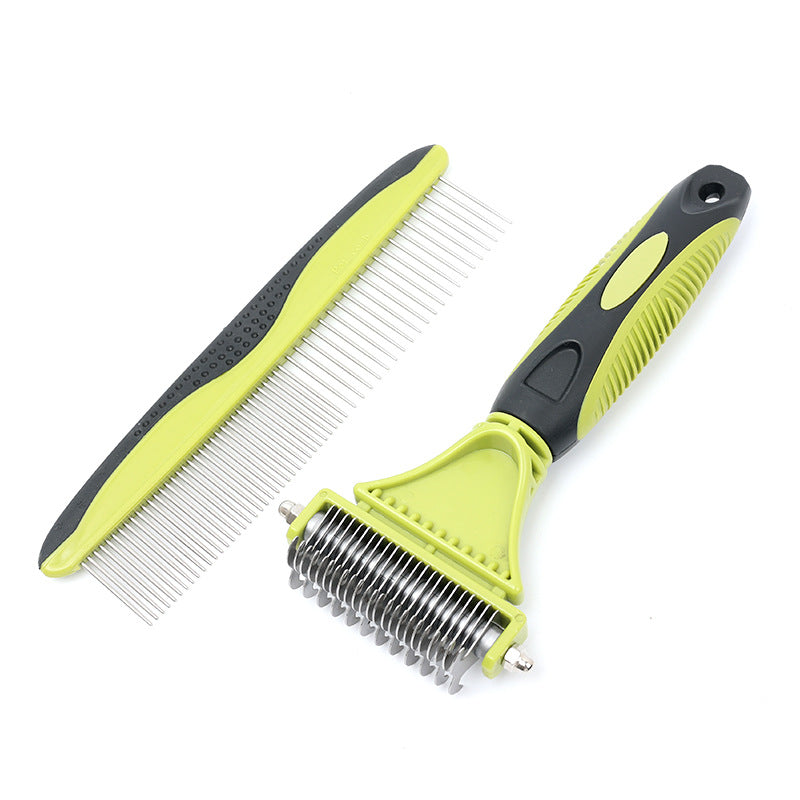 2 in 1 Cat Hair Brush Matel Dog Undercoat Rake Pet Grooming Comb