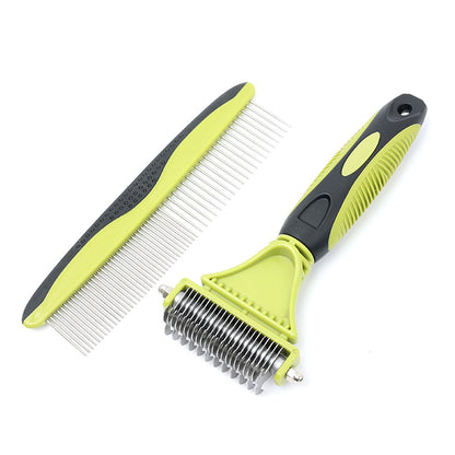 2 in 1 Cat Hair Brush Matel Dog Undercoat Rake Pet Grooming Comb