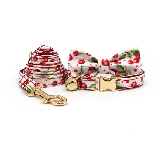 Fruits Style Adjustable Personalized Cat Collar Leash With Removable Bell & Bowtie