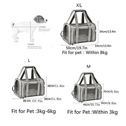 Airline Approved Soft Collapsible Waterproof Travel Dog Carrier Pet Hand Bag