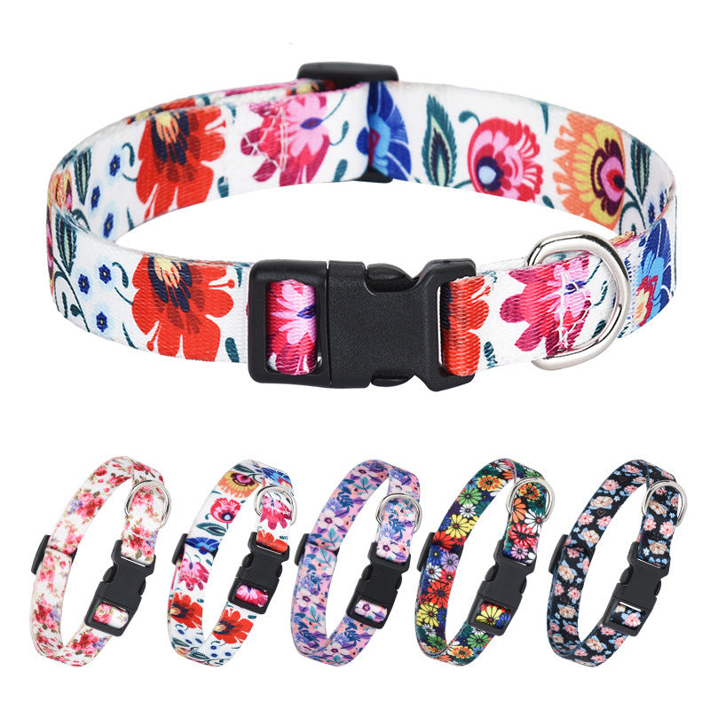 Luxury Printed Colorful Adjustable Pet Collar