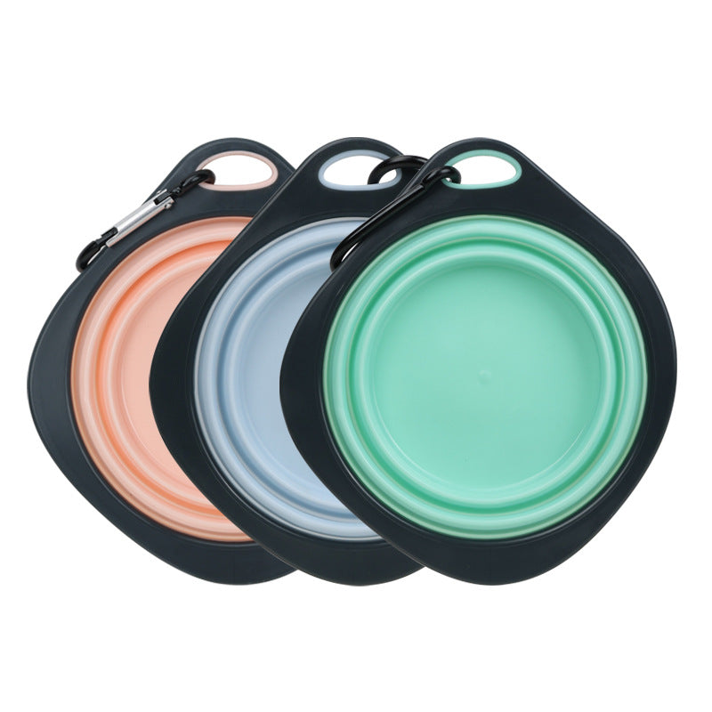 3 Pack Collapsible Portable Pet Feeding Watering Dish with Carabiners
