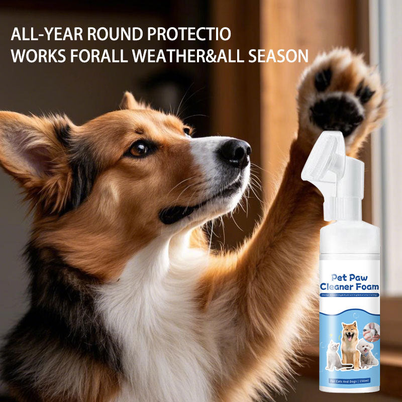 Pet  Paw Cleaner No-Rinse Foaming Cleanser with Removable Soft Silicone Brush