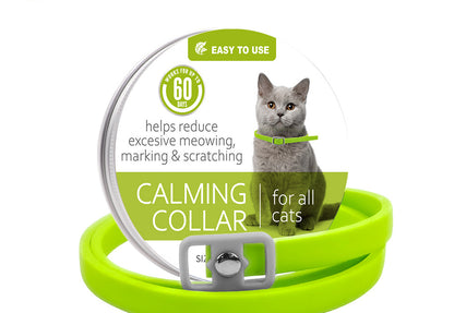 Collar calmante para mascotas, ajustable, antiestrés, con feromonas para gatos 