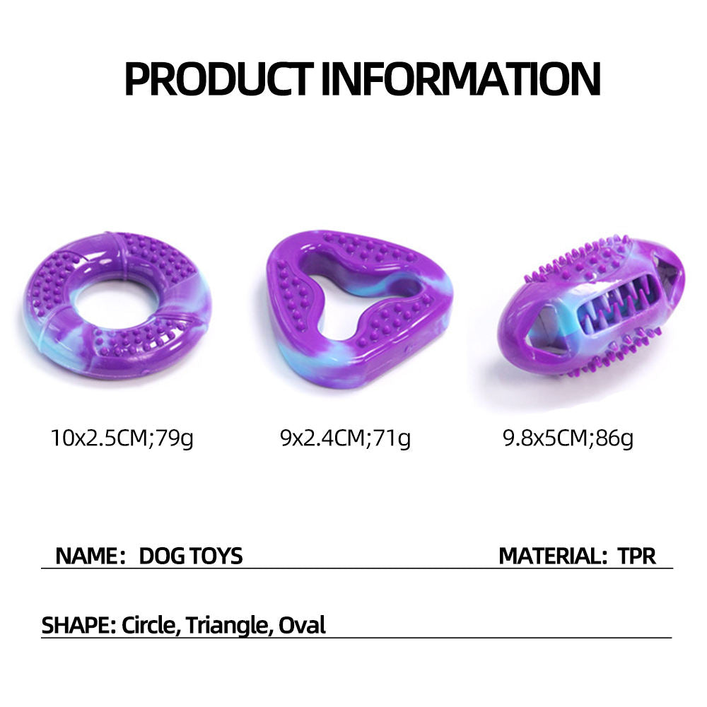 TPR Feeder Colorful Teeth Cleaning Chew Toy For Pet Dog