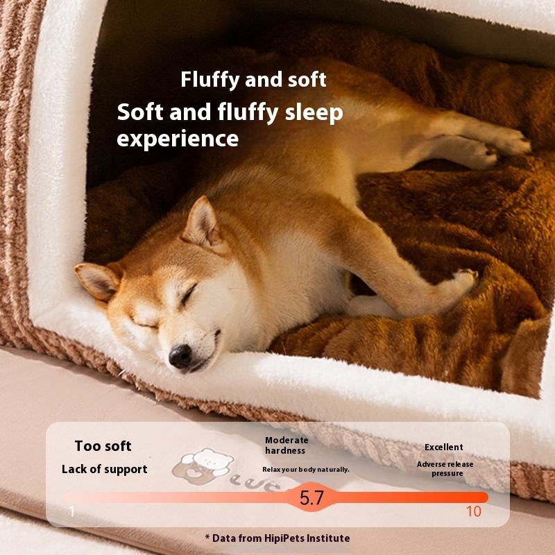 Dog House Warm Cave Sleeping Nest Detachable Foldable Soft Pet Beds