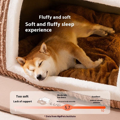 Dog House Warm Cave Sleeping Nest Detachable Foldable Soft Pet Beds