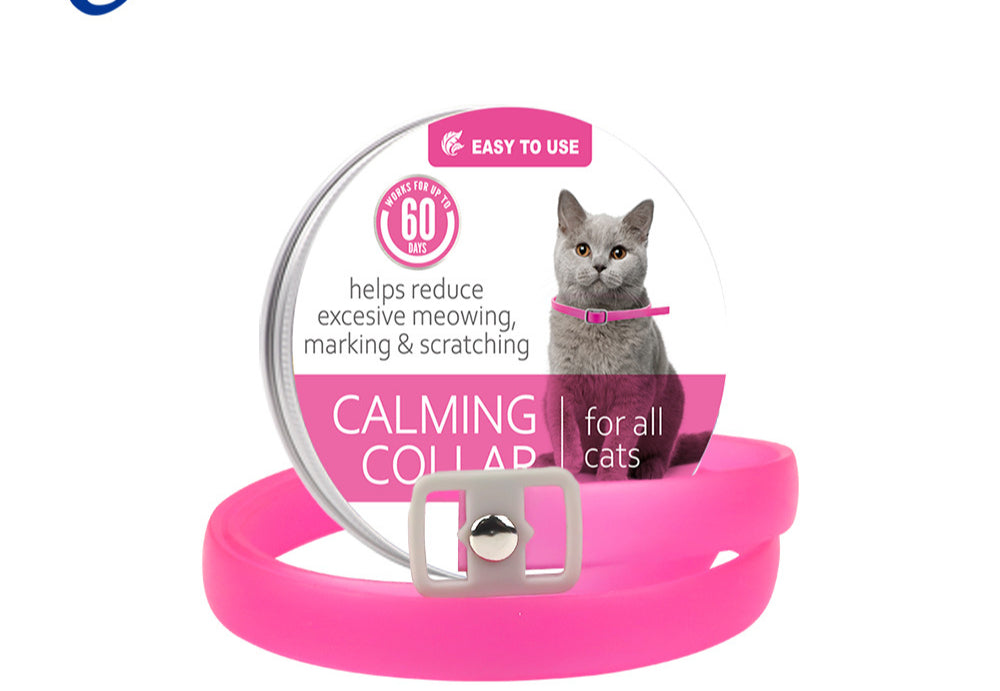 Collar calmante para mascotas, ajustable, antiestrés, con feromonas para gatos 