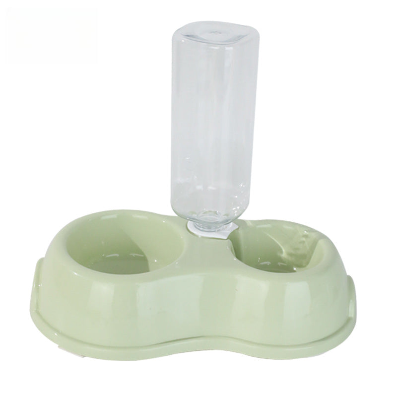 Pet Food Water Bowl Dog Cat Feeder Bowl Double Pet Bowls with Automatic Water Bottle