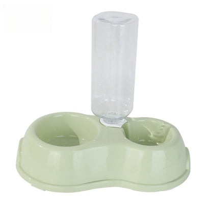 Pet Food Water Bowl Dog Cat Feeder Bowl Double Pet Bowls with Automatic Water Bottle