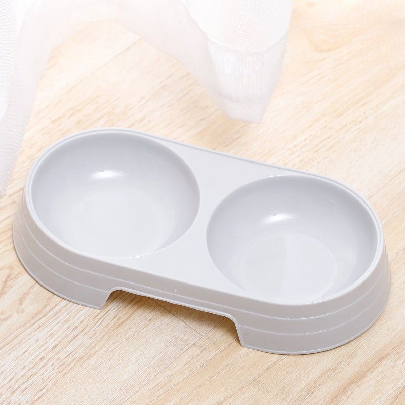 4 Pcs Plastic Food Basic Cat Bowl Double Pet Dog Bowl