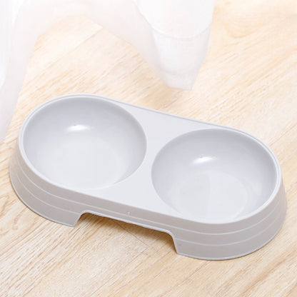 4 Pcs Plastic Food Basic Cat Bowl Double Pet Dog Bowl