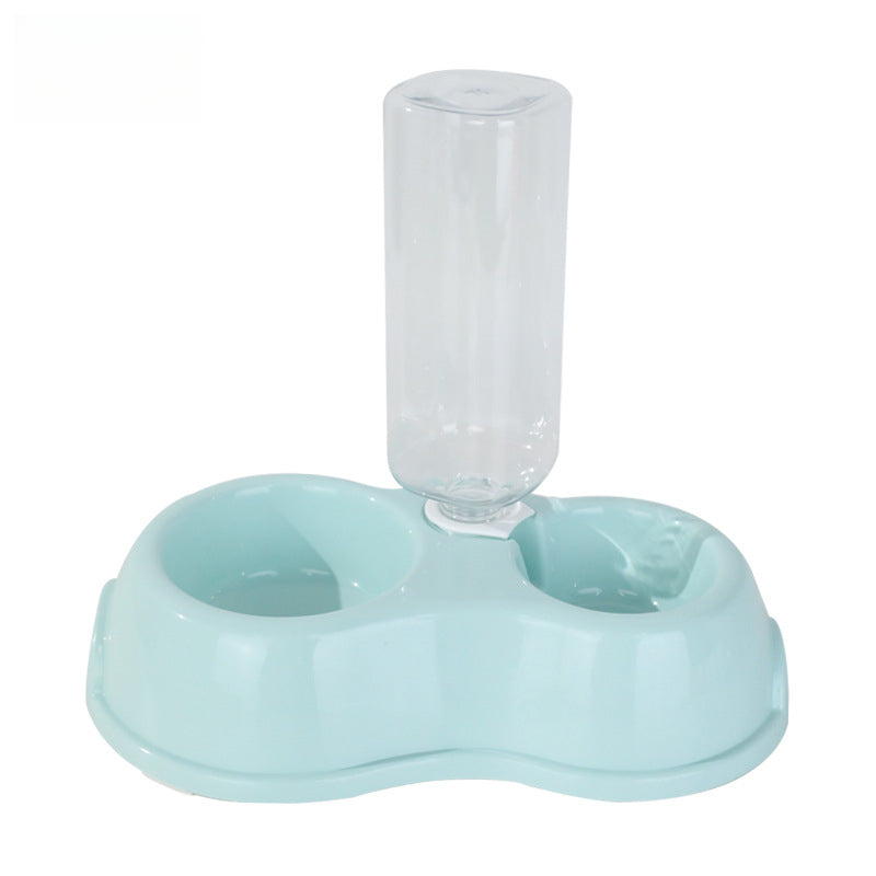 Pet Food Water Bowl Dog Cat Feeder Bowl Double Pet Bowls with Automatic Water Bottle