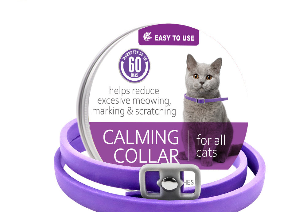 Collar calmante para mascotas, ajustable, antiestrés, con feromonas para gatos 