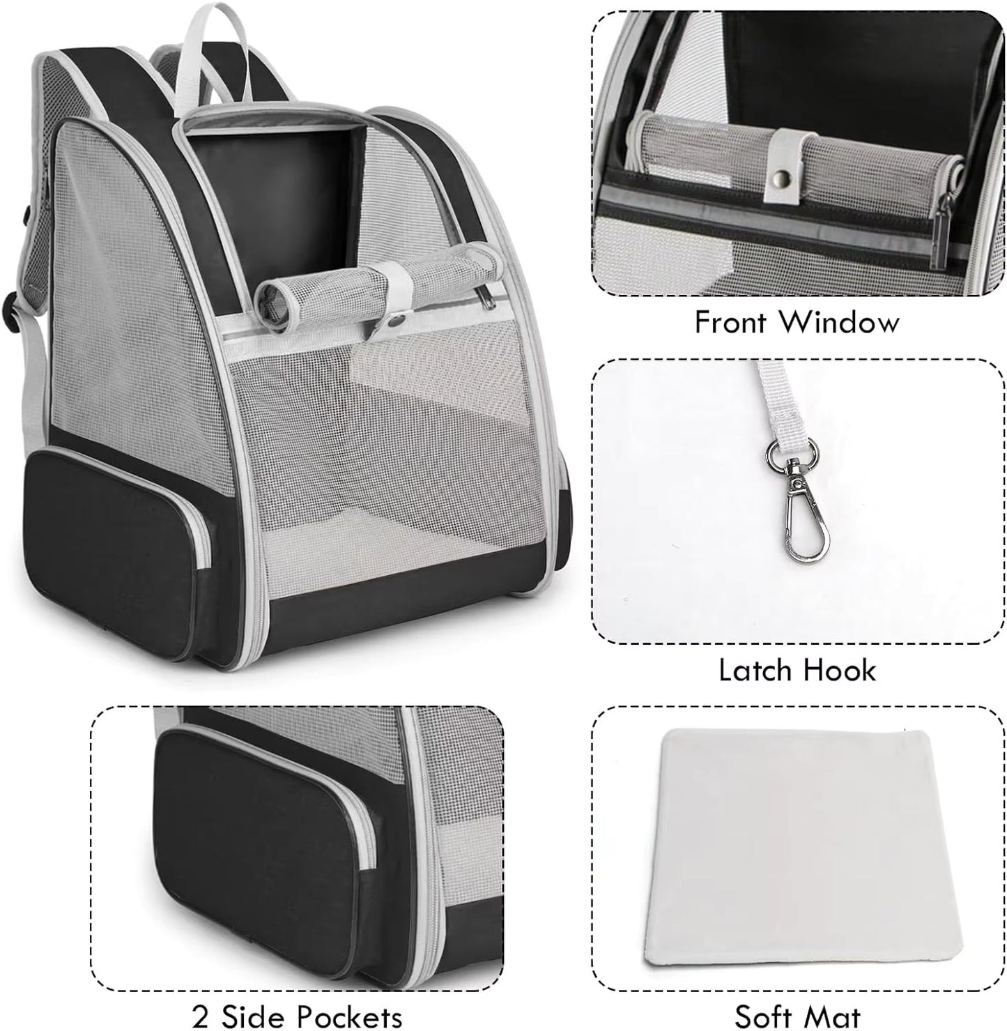 Expandable Pet Carrier Breathable Collapsible Soft Cat Travel Bag