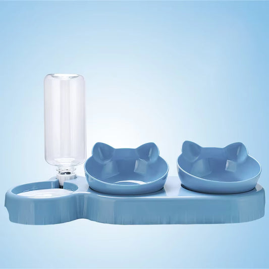 3in1 Pet Water Feeder 15 Degrees Non Slip Plastic Pet Bowl