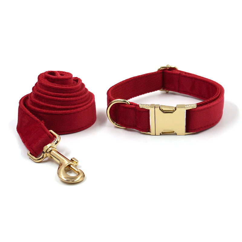 Velvet 2pcs Adjustable Tactical Dog Collar and Leash Personalized
