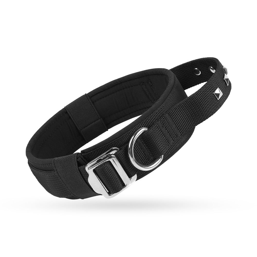 waterproof black rivet dog collar  