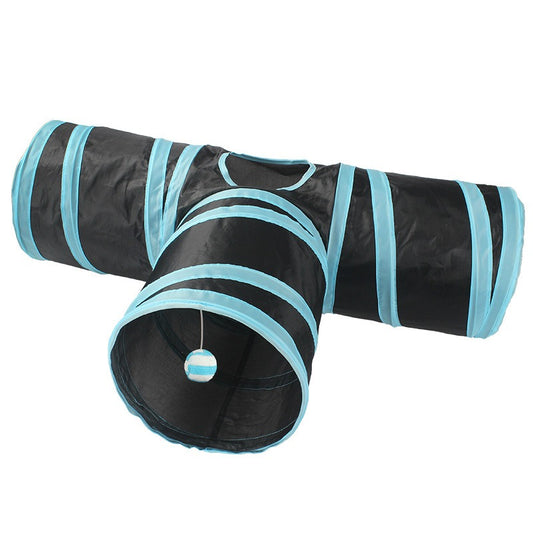blue Collapsible Cat Play Tunnel toys