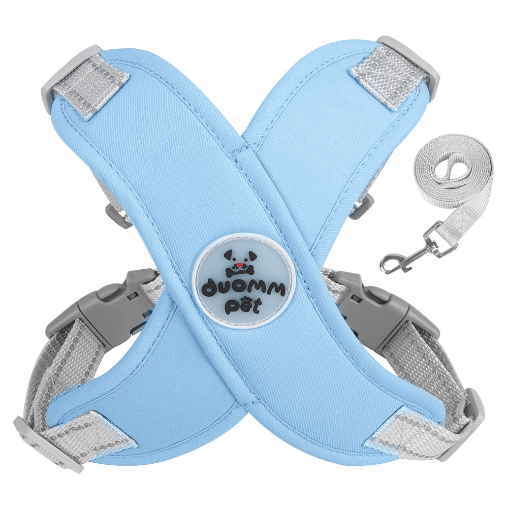 X style blue god harness and leash