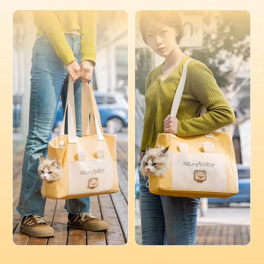 Canvas Portable Print Soft Sided Pet Carrier Tote Bag Pet Travel