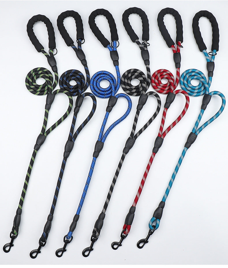 Dog Leash Reflective Traffic Padded Double Handle Lead for Control Safety Training