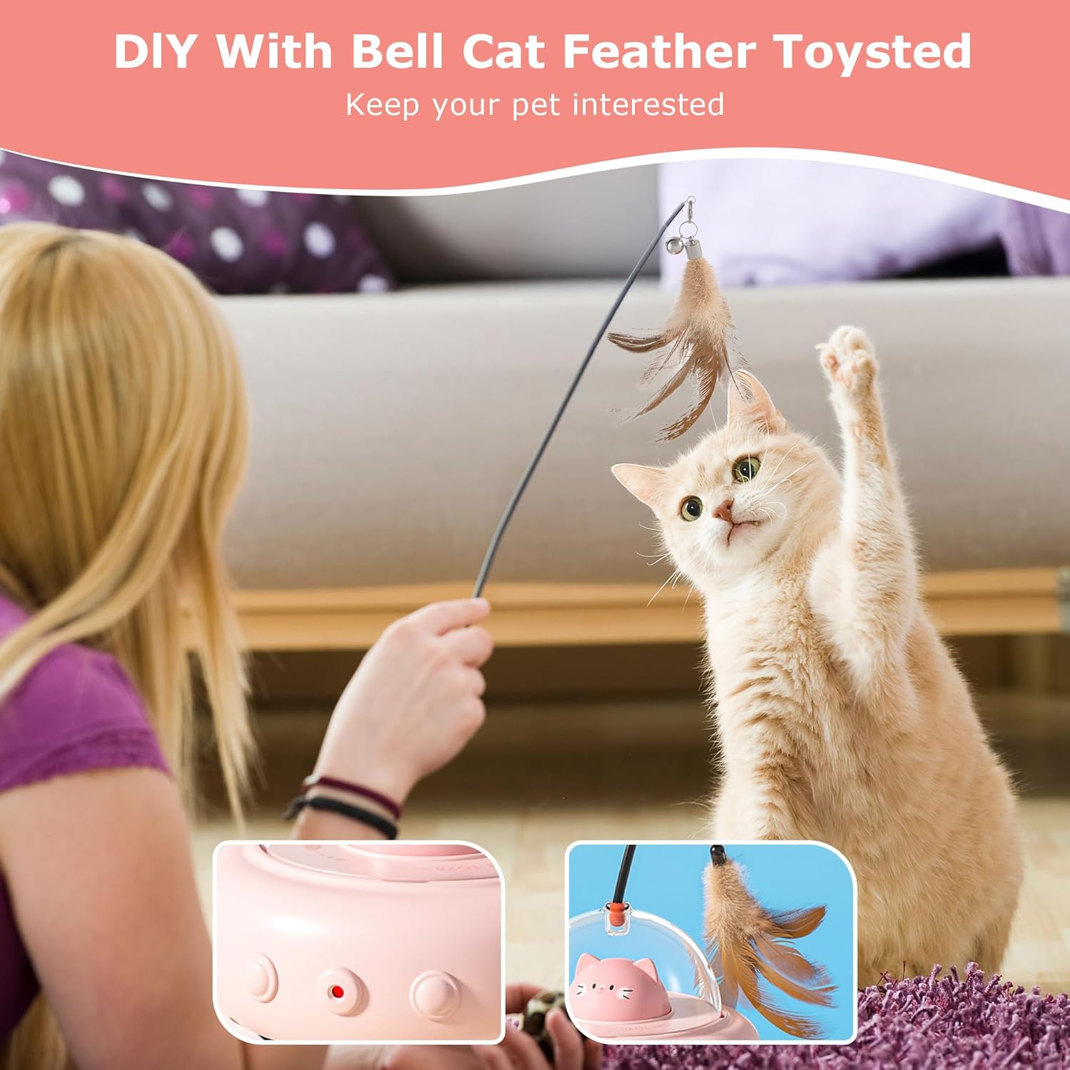 2-in-1 UFO Laser Cat Toy with smart sensor and rechargeable feature, designed for interactive play