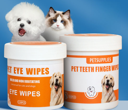 Pet Cleaning Wipes Soothe Tears Remove Dirt Teeth Finger Wipes Set For Cat And Dog