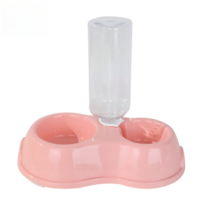 Pet Food Water Bowl Dog Cat Feeder Bowl Double Pet Bowls with Automatic Water Bottle