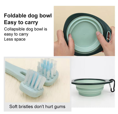 collapsible dog bow is easy to carry less space pet grooming kit