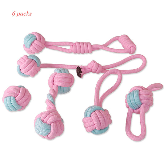 Woven Cotton Rope Toys Customized Color Blocked Dog Chew Stick Toys