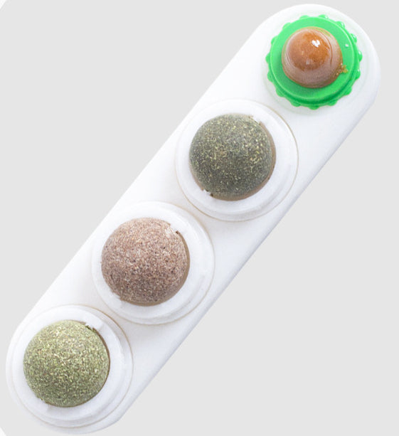 4 Pack Catnip Toys Safe Healthy Cat Wall Ball Toy