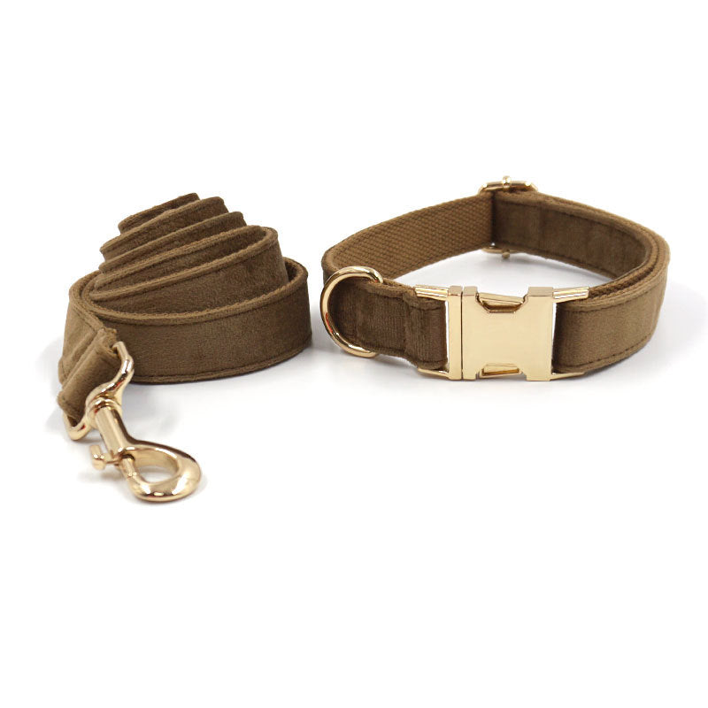 Velvet 2pcs Adjustable Tactical Dog Collar and Leash Personalized