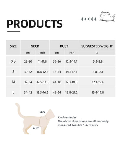 product size for dog harness