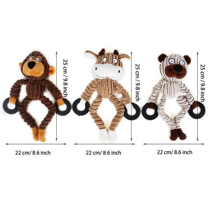 3 PCS Squeaky Plush Dog Chew Toys
