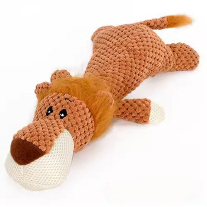 Jouets interactifs en peluche pour chien, jouets à mâcher mignons et couineurs, chiot, lion, loup, éléphant, jouets pour chiens et chats 