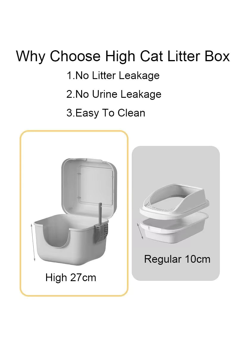 high 27cm no litter leakage to keep clean cat litter box