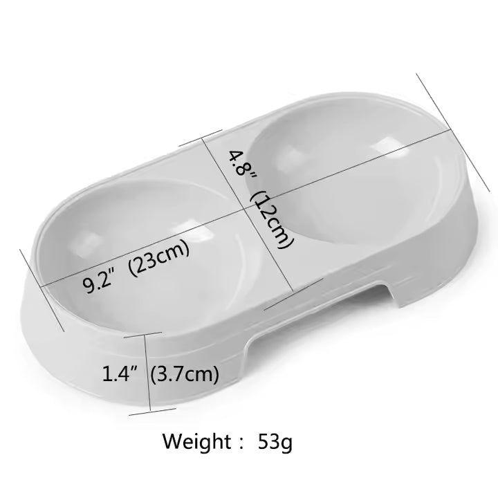 4 Pcs Plastic Food Basic Cat Bowl Double Pet Dog Bowl