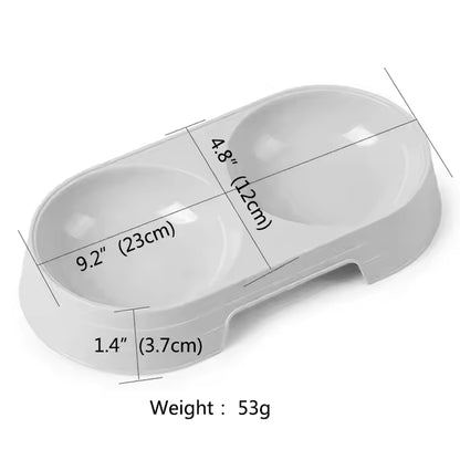 4 Pcs Plastic Food Basic Cat Bowl Double Pet Dog Bowl