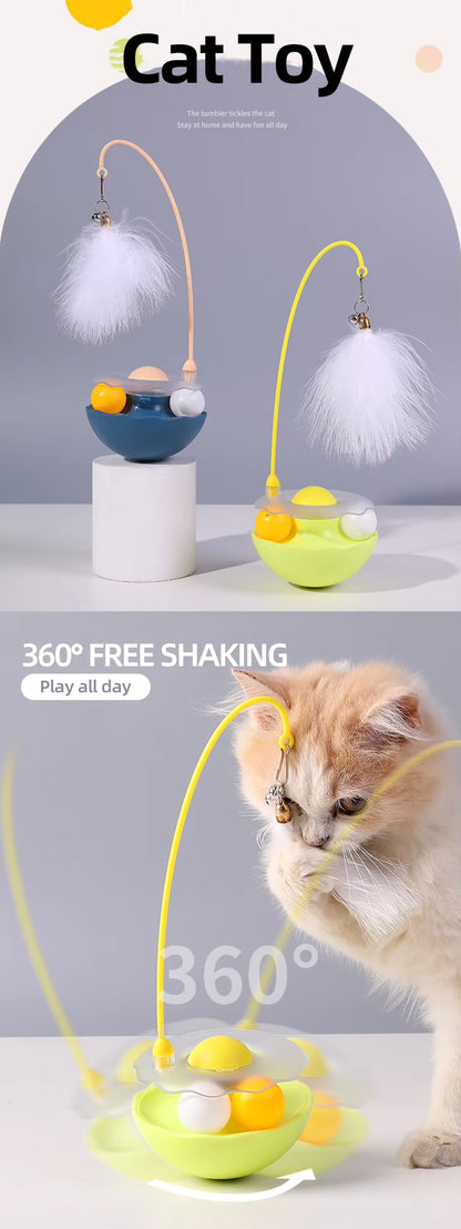 Interactive Feather Toy Funny Removable Tumbler Cat Toy Feather