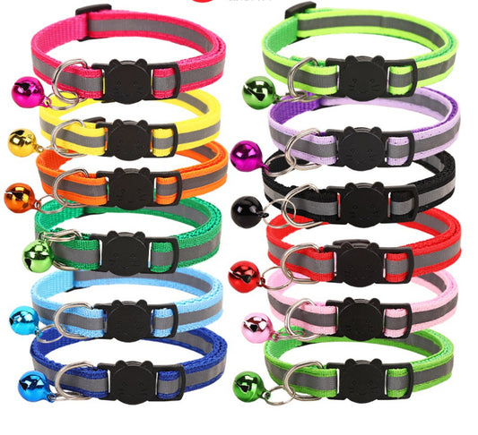 12 Pack Reflective Cat Collar with Bell