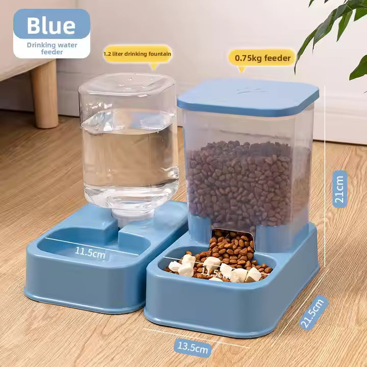 2-in-1 Food Bowl and Water Fountain Automatic Water Dispenser for Cats and Dogs
