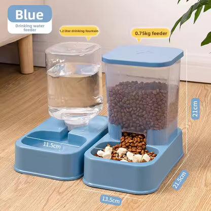 2-in-1 Food Bowl and Water Fountain Automatic Water Dispenser for Cats and Dogs
