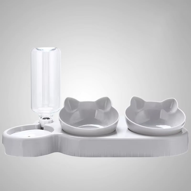 3in1 Pet Water Feeder 15 Degrees Non Slip Plastic Pet Bowl