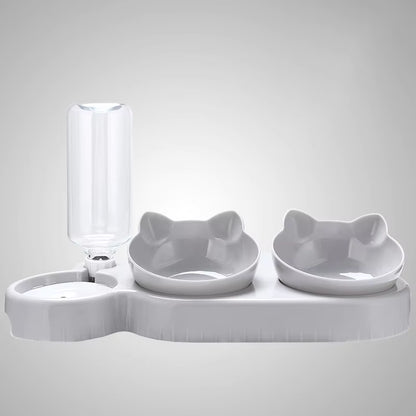 3in1 Pet Water Feeder 15 Degrees Non Slip Plastic Pet Bowl