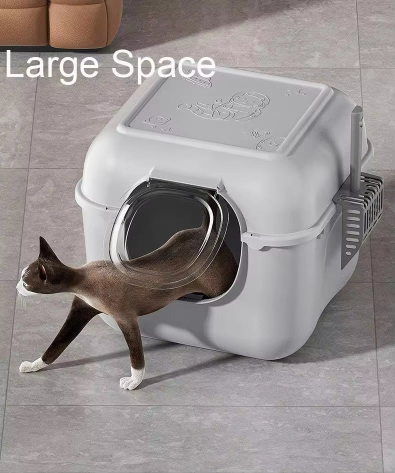 large space full enclosed cat litter box